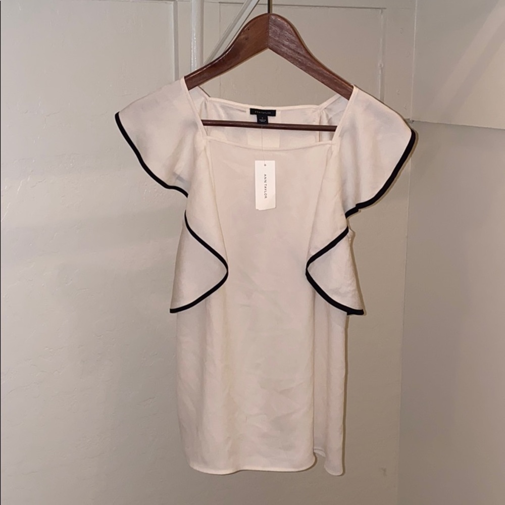 Ann Taylor Blouse with piping
